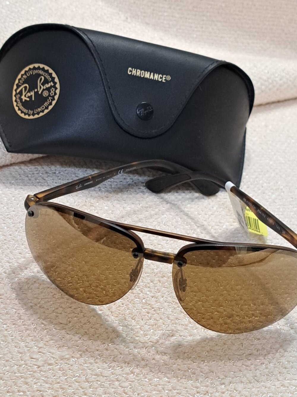 NEW W TAGS RAY-BAN SUNGLASSES CHROMANCE WITH CASE ITALY POLARIZED